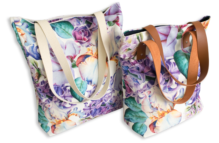 Flat custom printed tote bags