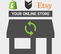 Sync products to your Shopify, Big Cartel or Etsy store
